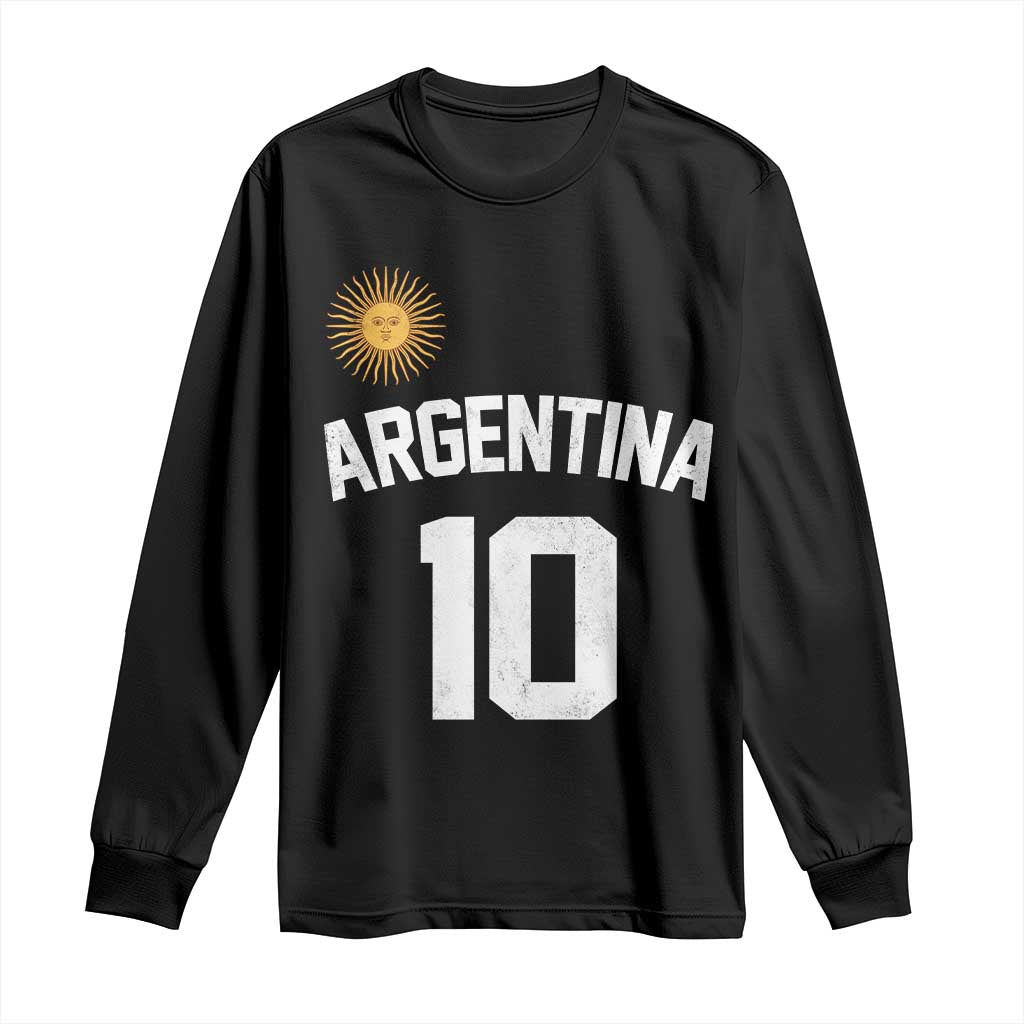 Argentina Football Number 10 Jersey Style Long Sleeve Shirt Soccer Fan