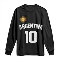 Argentina Football Number 10 Jersey Style Long Sleeve Shirt Soccer Fan
