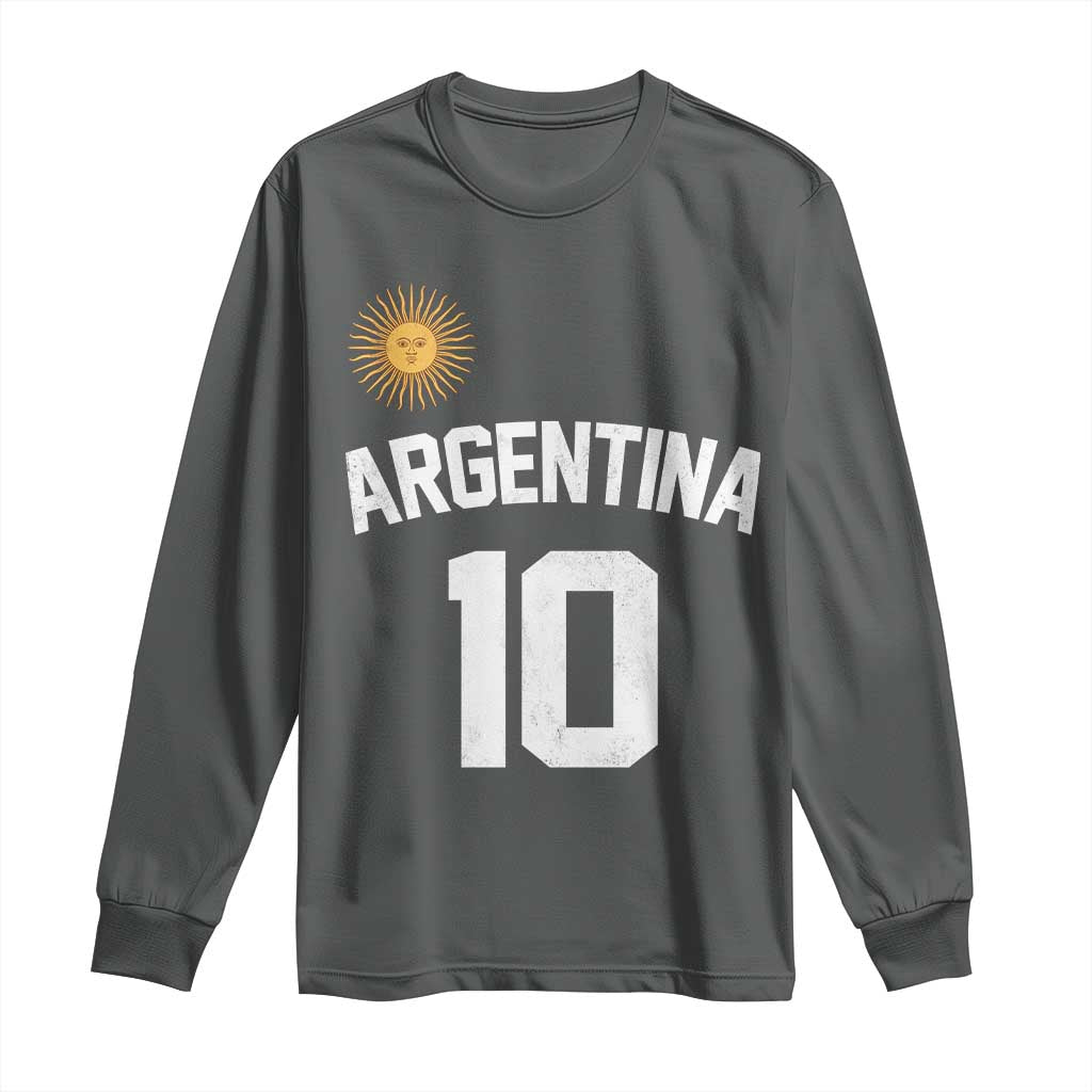 Argentina Football Number 10 Jersey Style Long Sleeve Shirt Soccer Fan
