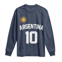Argentina Football Number 10 Jersey Style Long Sleeve Shirt Soccer Fan