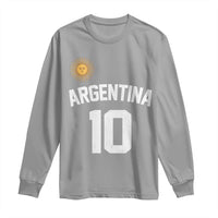 Argentina Football Number 10 Jersey Style Long Sleeve Shirt Soccer Fan