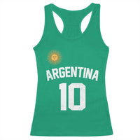 Argentina Football Number 10 Jersey Style Racerback Tank Top Soccer Fan