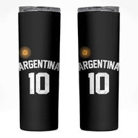 Argentina Football Number 10 Jersey Style Skinny Tumbler Soccer Fan