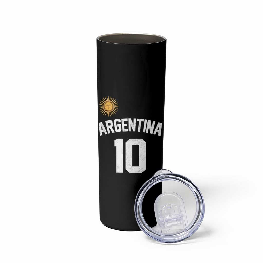 Argentina Football Number 10 Jersey Style Skinny Tumbler Soccer Fan