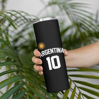 Argentina Football Number 10 Jersey Style Skinny Tumbler Soccer Fan