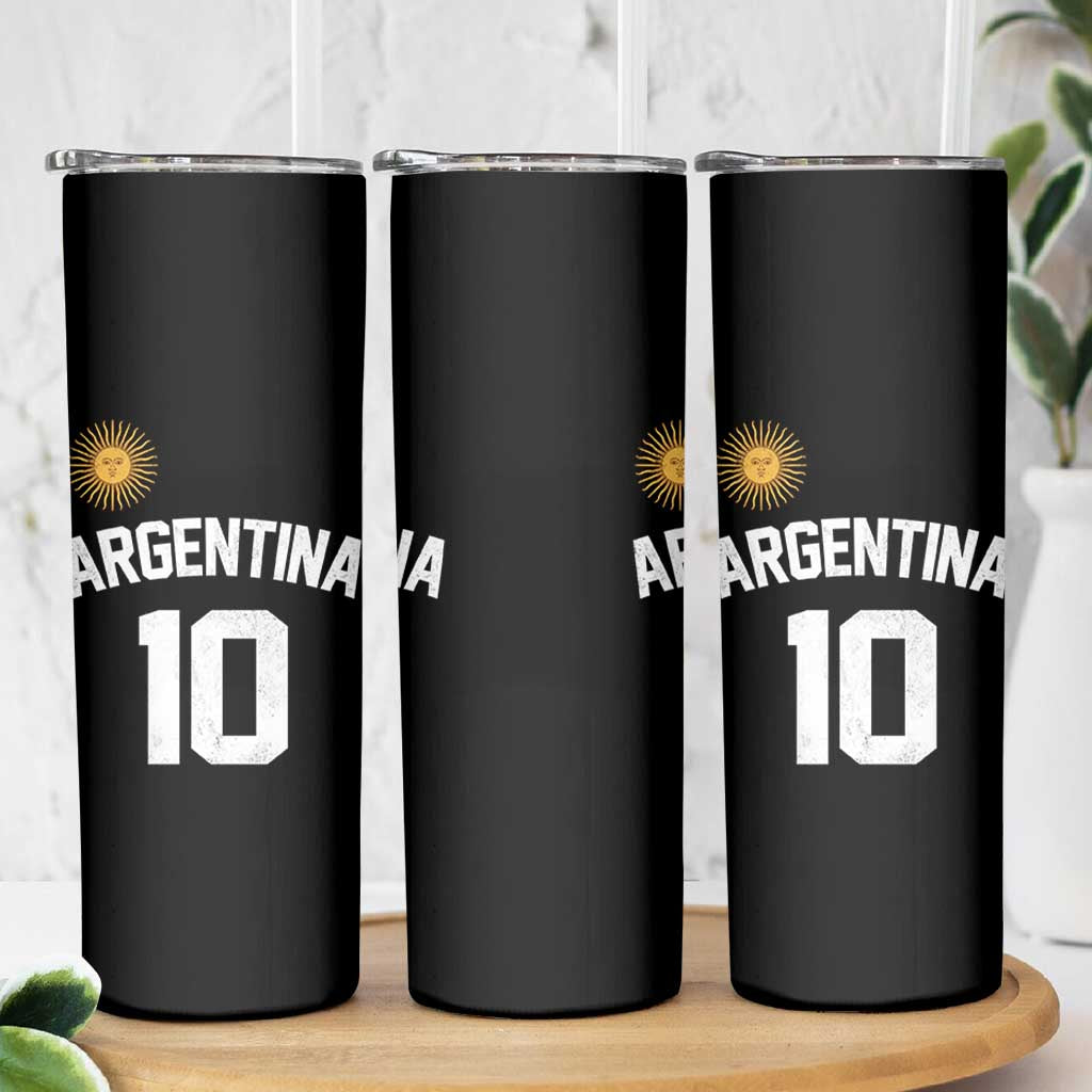 Argentina Football Number 10 Jersey Style Skinny Tumbler Soccer Fan