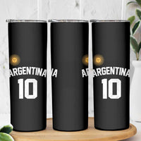 Argentina Football Number 10 Jersey Style Skinny Tumbler Soccer Fan