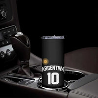 Argentina Football Number 10 Jersey Style Skinny Tumbler Soccer Fan