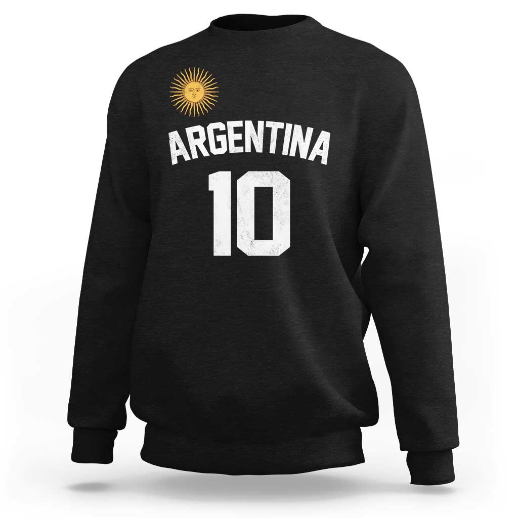 Argentina Football Number 10 Jersey Style Sweatshirt Soccer Fan