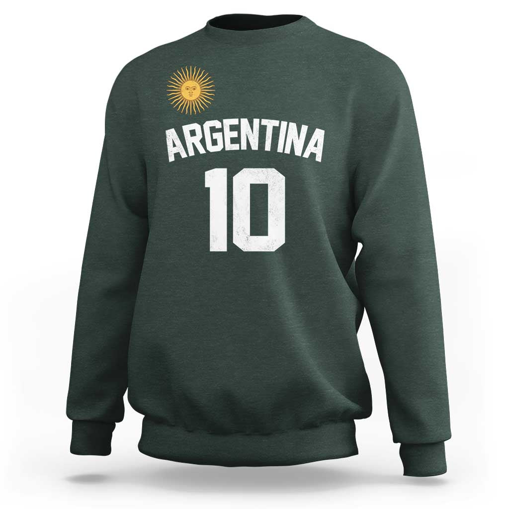 Argentina Football Number 10 Jersey Style Sweatshirt Soccer Fan