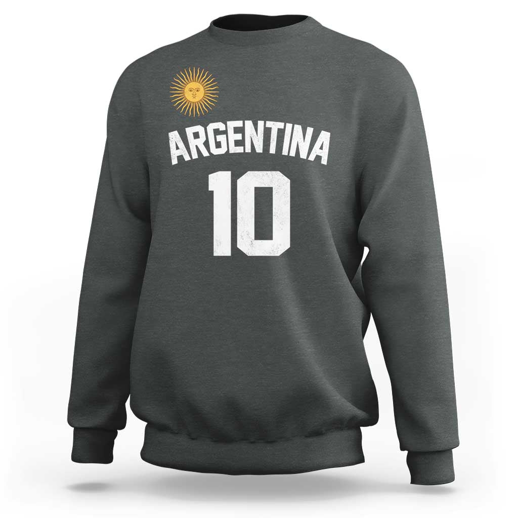 Argentina Football Number 10 Jersey Style Sweatshirt Soccer Fan