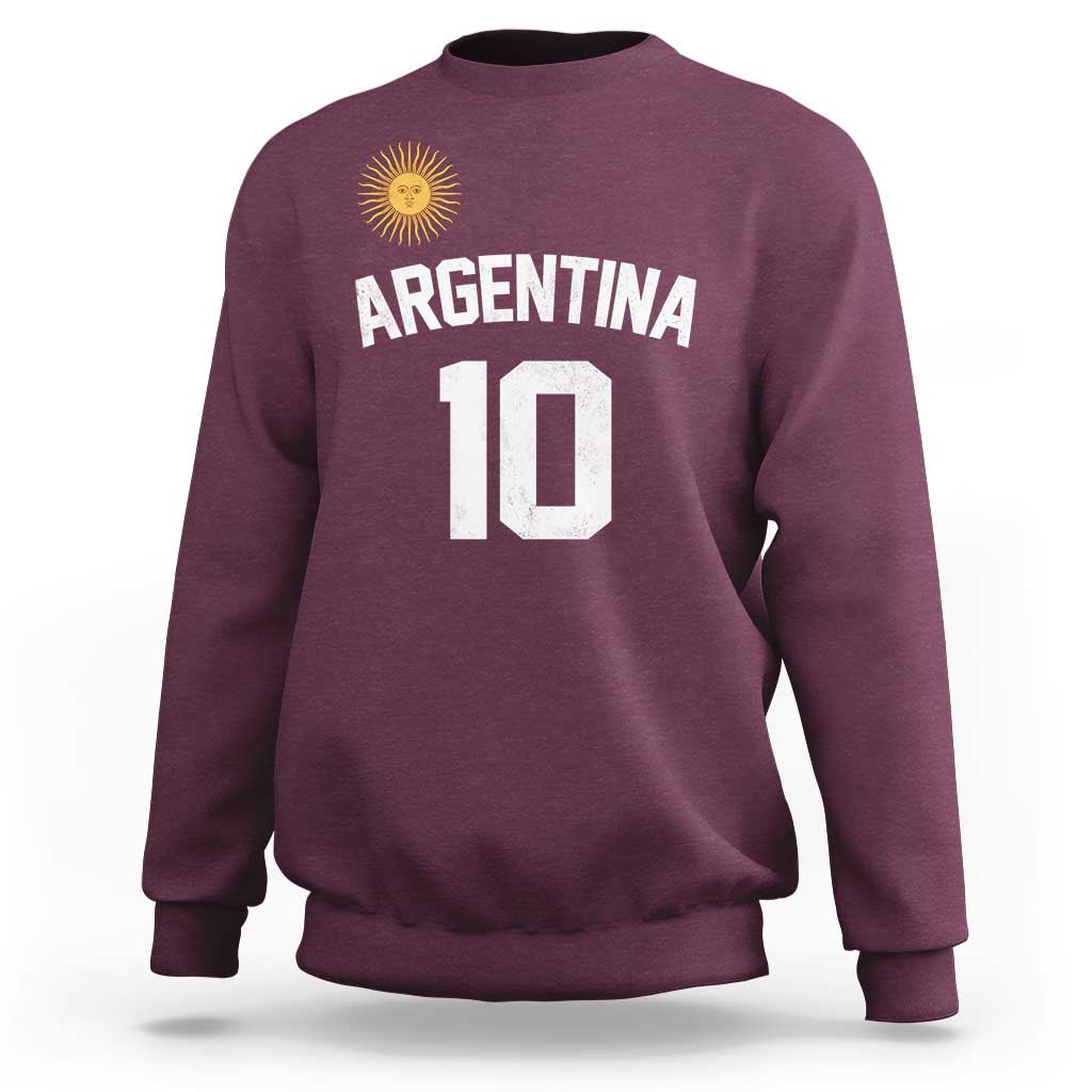 Argentina Football Number 10 Jersey Style Sweatshirt Soccer Fan