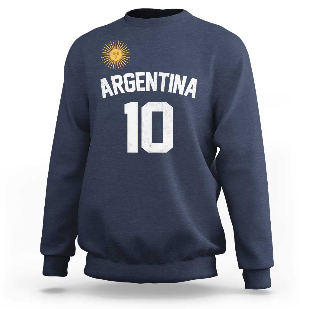 Argentina Football Number 10 Jersey Style Sweatshirt Soccer Fan