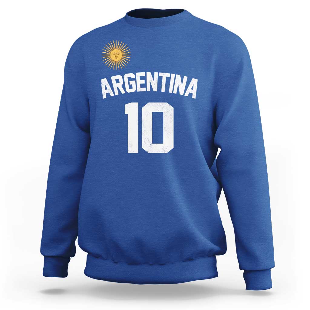 Argentina Football Number 10 Jersey Style Sweatshirt Soccer Fan