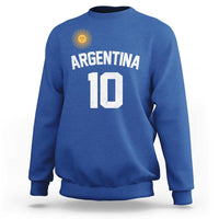 Argentina Football Number 10 Jersey Style Sweatshirt Soccer Fan