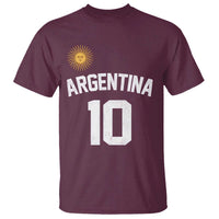 Argentina Football Number 10 Jersey Style T Shirt Soccer Fan