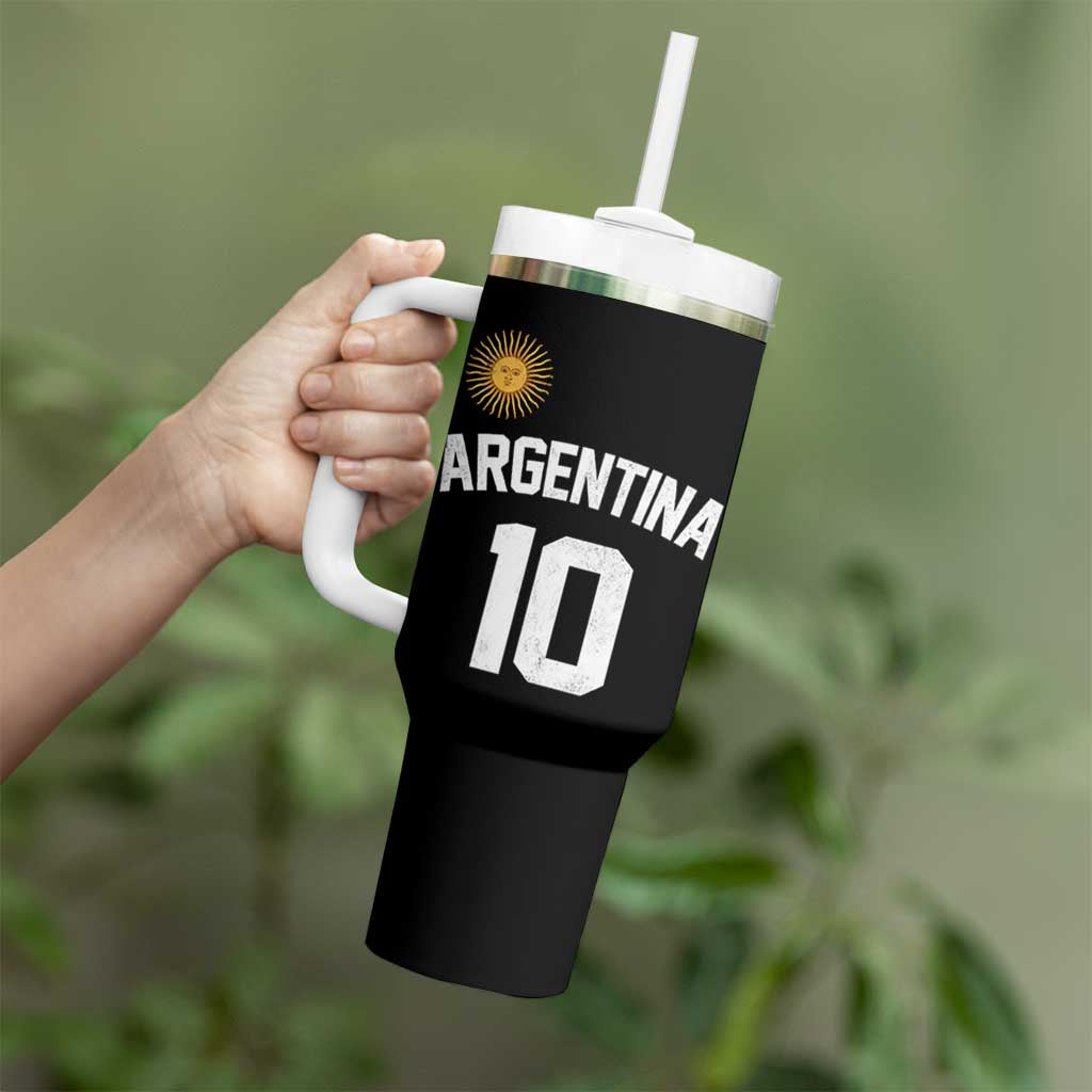 Argentina Football Number 10 Jersey Style Tumbler With Handle Soccer Fan
