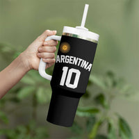 Argentina Football Number 10 Jersey Style Tumbler With Handle Soccer Fan