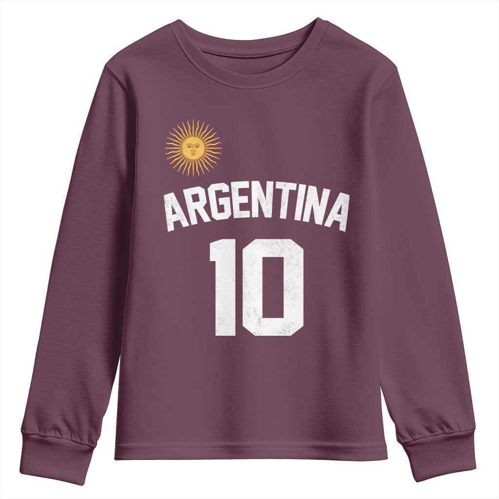 Argentina Football Number 10 Jersey Style Youth Sweatshirt Soccer Fan