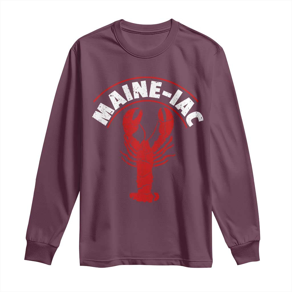 Maine Lobster Long Sleeve Shirt Funny Maine iac Lobstering Fisherman