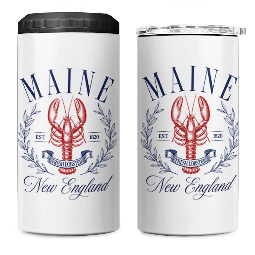 Maine Lobster New England Souvenir Pride Vintage 4 in 1 Can Cooler Tumbler