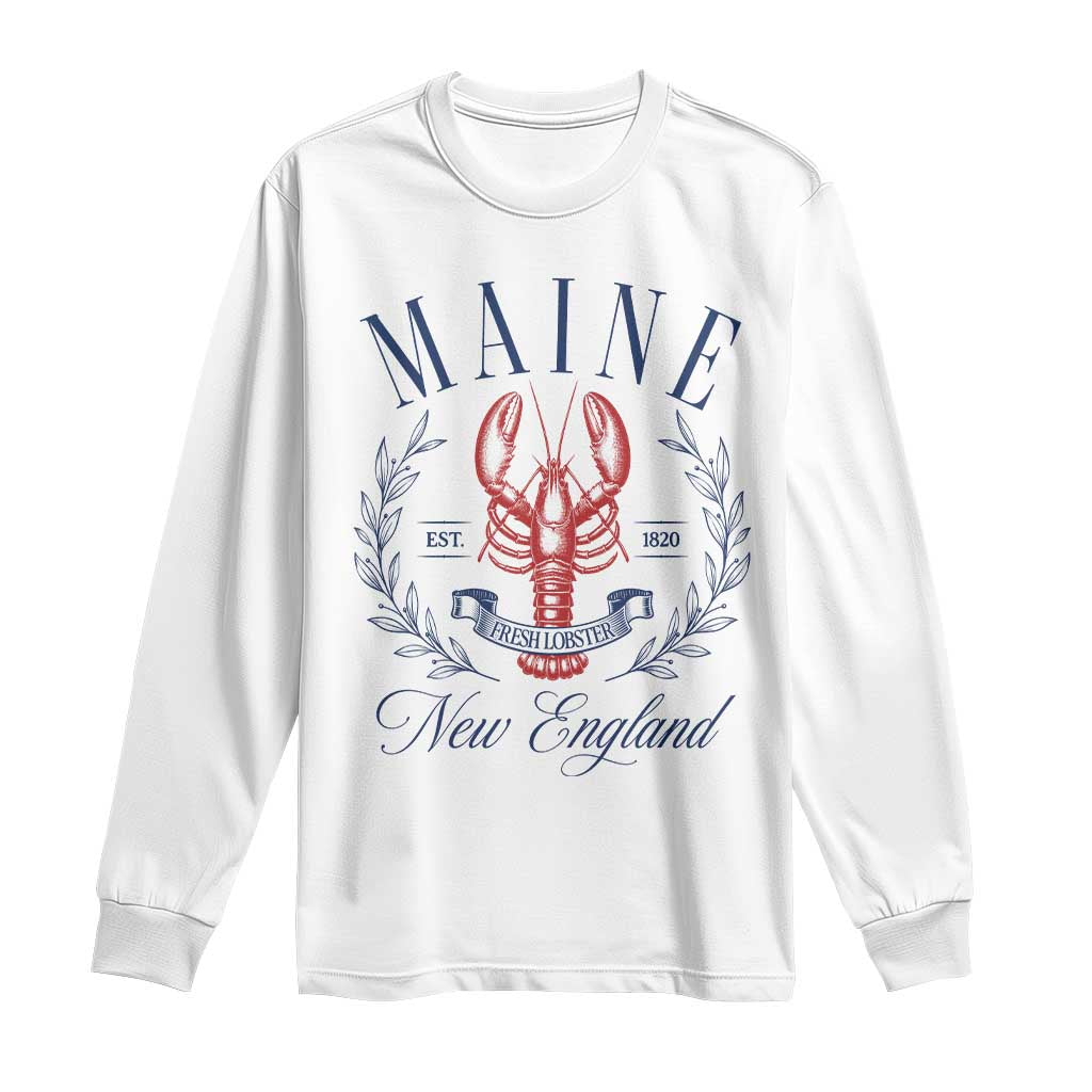 Maine Lobster New England Souvenir Pride Vintage Long Sleeve Shirt