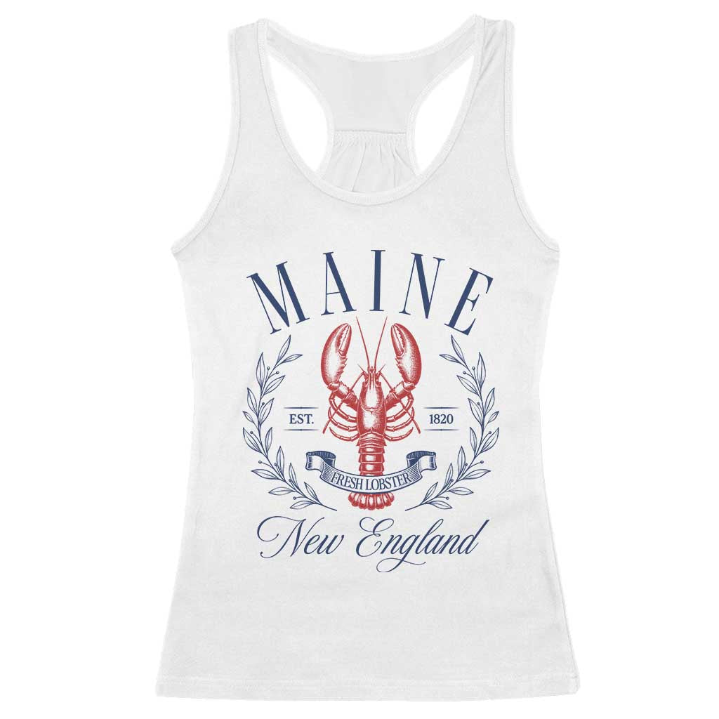 Maine Lobster New England Souvenir Pride Vintage Racerback Tank Top