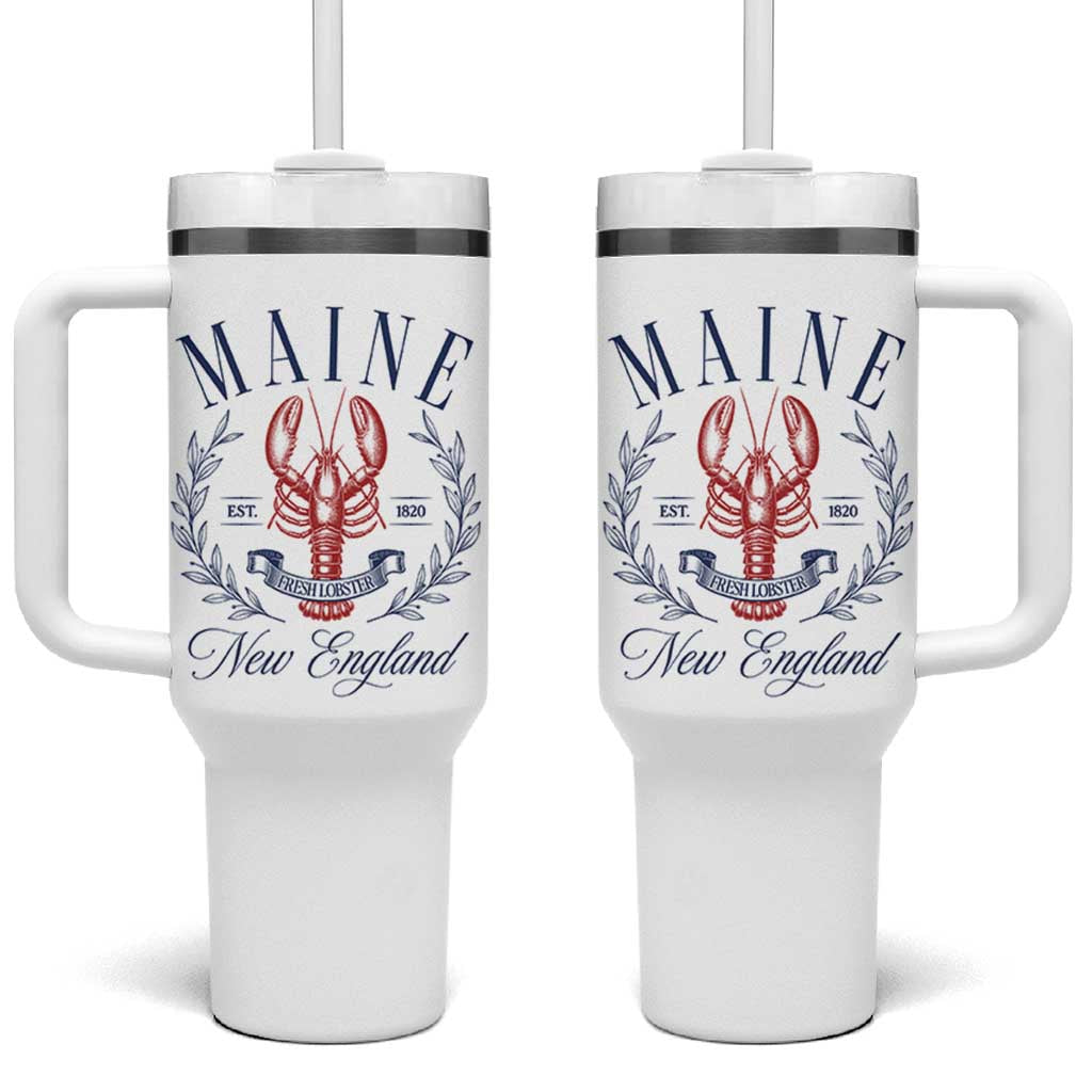 Maine Lobster New England Souvenir Pride Vintage Tumbler With Handle