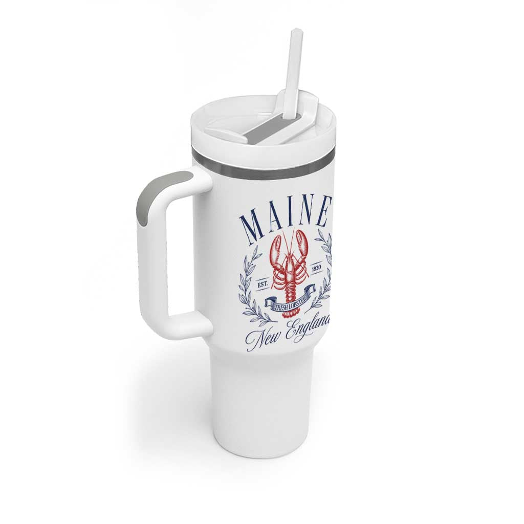 Maine Lobster New England Souvenir Pride Vintage Tumbler With Handle