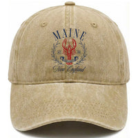 Maine Lobster New England Souvenir Pride Vintage Washed Cotton Baseball Cap