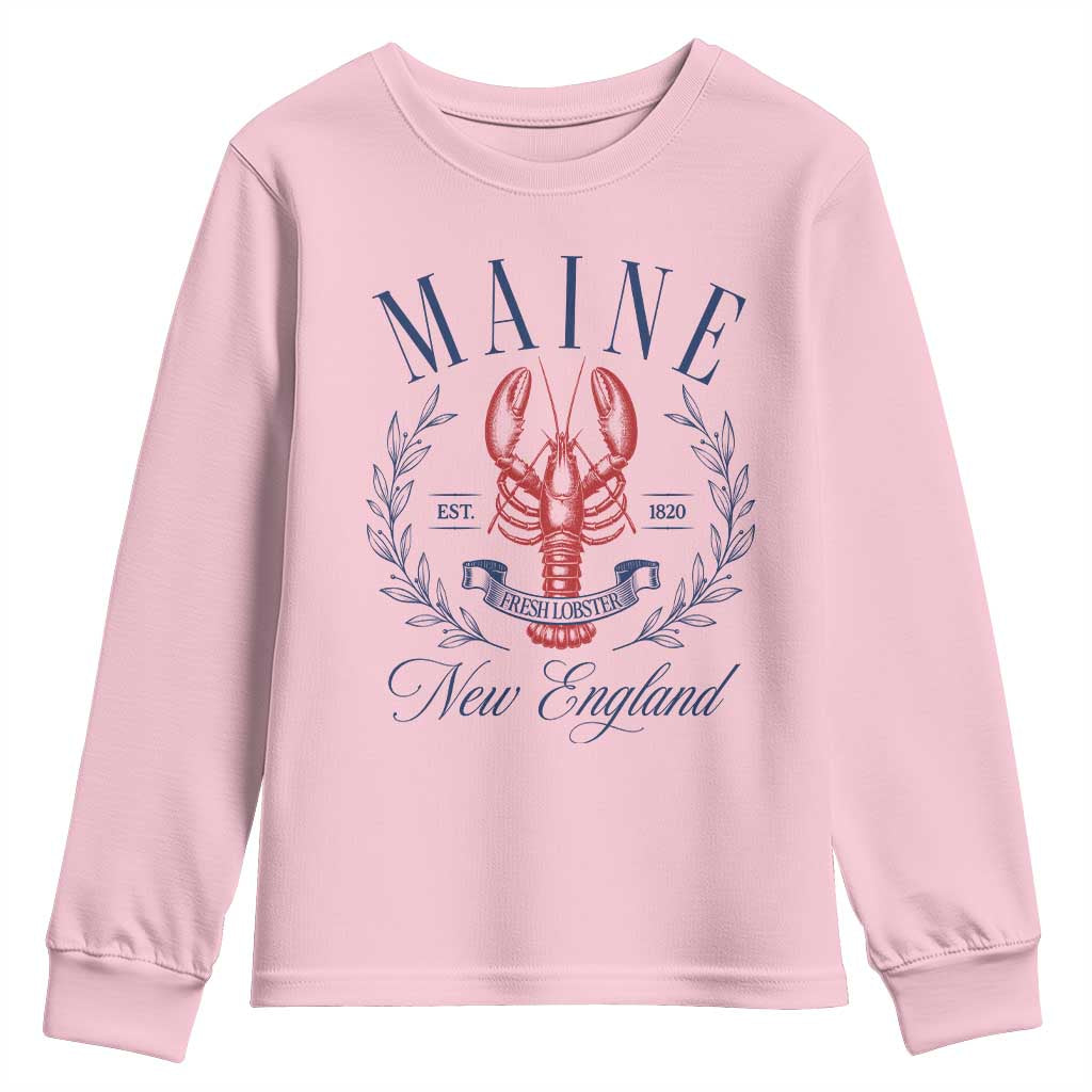 Maine Lobster New England Souvenir Pride Vintage Youth Sweatshirt
