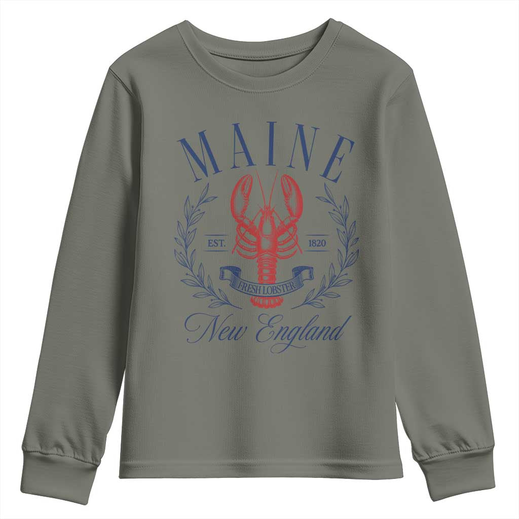 Maine Lobster New England Souvenir Pride Vintage Youth Sweatshirt