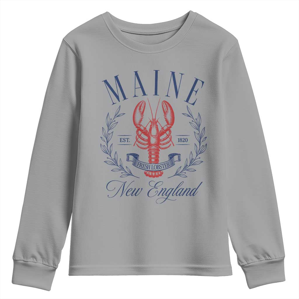 Maine Lobster New England Souvenir Pride Vintage Youth Sweatshirt
