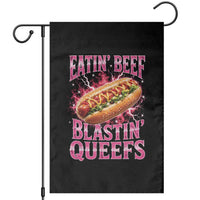 Eatin Beef Blastin' Queefs Funny Embarrassing Hot Dog Retro Bootleg Garden Flag