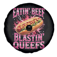 Eatin Beef Blastin' Queefs Funny Embarrassing Hot Dog Retro Bootleg Spare Tire Cover