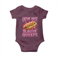 Eatin Beef Blastin' Queefs Funny Embarrassing Hot Dog Retro Bootleg Baby Onesie
