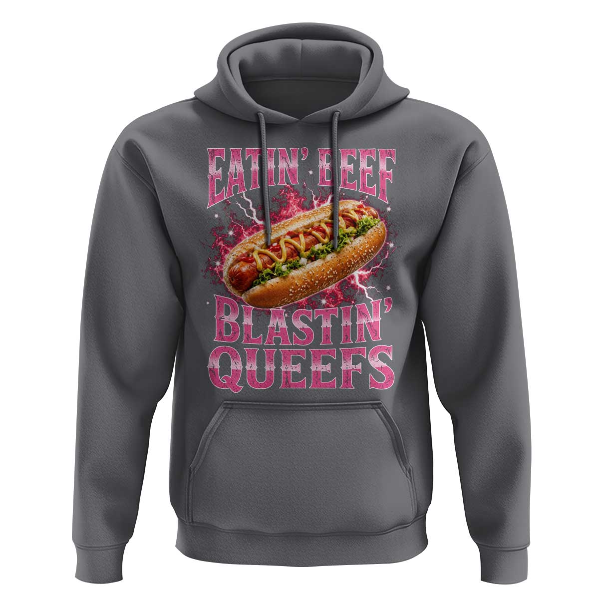 Eatin Beef Blastin' Queefs Funny Embarrassing Hot Dog Retro Bootleg Hoodie