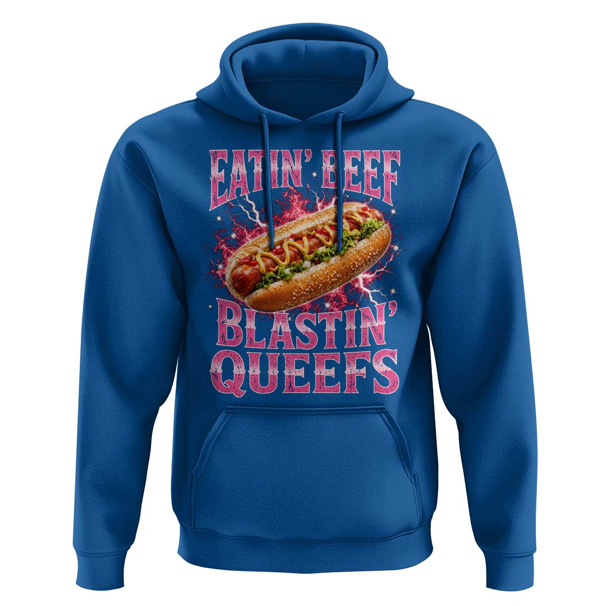 Eatin Beef Blastin' Queefs Funny Embarrassing Hot Dog Retro Bootleg Hoodie