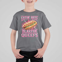 Eatin Beef Blastin' Queefs Funny Embarrassing Hot Dog Retro Bootleg T Shirt For Kid