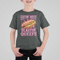 Eatin Beef Blastin' Queefs Funny Embarrassing Hot Dog Retro Bootleg T Shirt For Kid