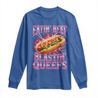 Eatin Beef Blastin' Queefs Funny Embarrassing Hot Dog Retro Bootleg Long Sleeve Shirt