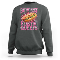 Eatin Beef Blastin' Queefs Funny Embarrassing Hot Dog Retro Bootleg Sweatshirt
