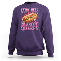 Eatin Beef Blastin' Queefs Funny Embarrassing Hot Dog Retro Bootleg Sweatshirt