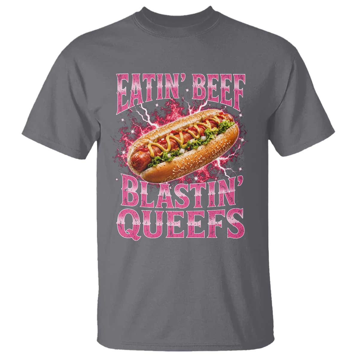 Eatin Beef Blastin' Queefs Funny Embarrassing Hot Dog Retro Bootleg T Shirt