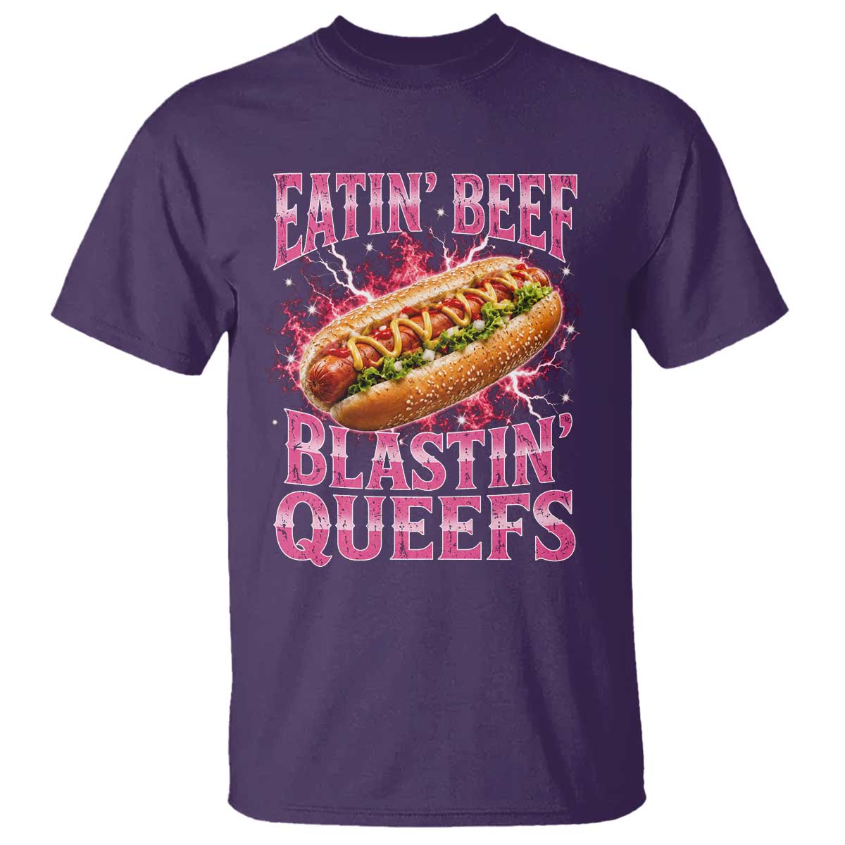 Eatin Beef Blastin' Queefs Funny Embarrassing Hot Dog Retro Bootleg T Shirt
