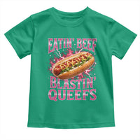 Eatin Beef Blastin' Queefs Funny Embarrassing Hot Dog Retro Bootleg Toddler T Shirt