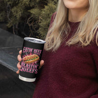 Eatin Beef Blastin' Queefs Funny Embarrassing Hot Dog Retro Bootleg Tumbler Cup