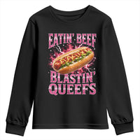 Eatin Beef Blastin' Queefs Funny Embarrassing Hot Dog Retro Bootleg Youth Sweatshirt