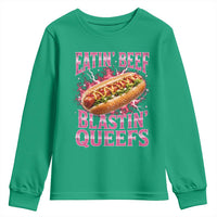 Eatin Beef Blastin' Queefs Funny Embarrassing Hot Dog Retro Bootleg Youth Sweatshirt