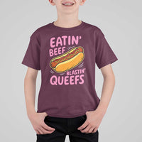 Eatin Beef Blastin' Queefs Funny Hot Dog Adult Humor T Shirt For Kid